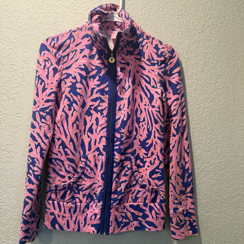 Lilly Pulitzer Women’s Zip Up Long‎ Sleeve Blue Pink Size XXS